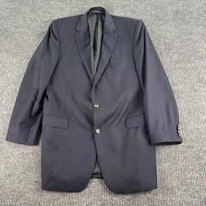 Jack Victor Blazer 46 L Blue Wool Logo Button Rochester Classic Premium Union